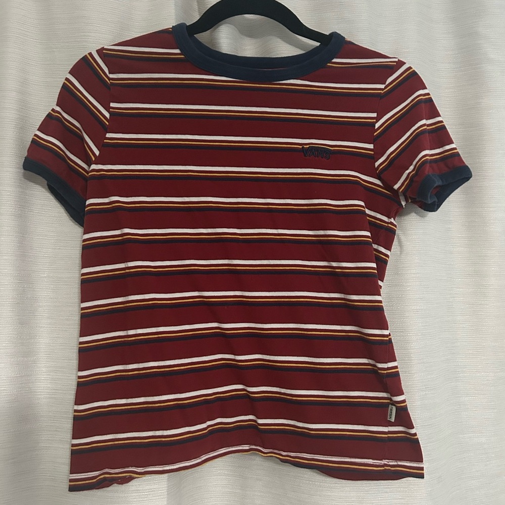 Vans Red, White, yellow & navy blue Striped Tee